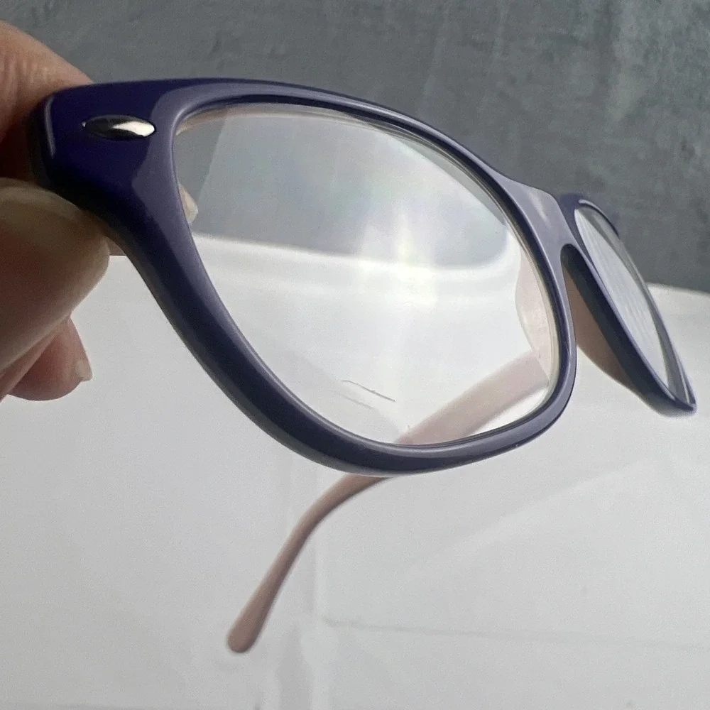 Ray Ban Jr RB1555 Unisex Kids Plastic Eyeglass Frame 3818 Violet On Peach 48-16